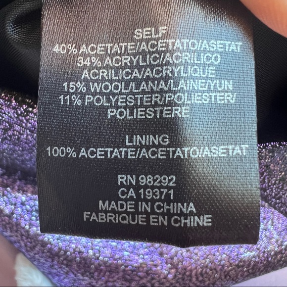 NWT Tibi chrome Purple Wool blend Strapless dress - Picture 7 of 7